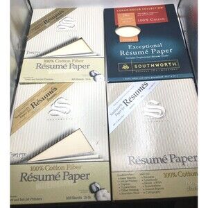 Southworth Lot of 4 Resume Paper Ivory, Off White, 100% Cotton Fiber 24 Lb READ